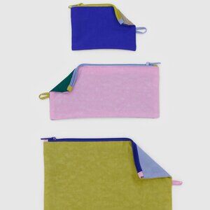 NWT Baggu Flat Pouch Set - Plein Air